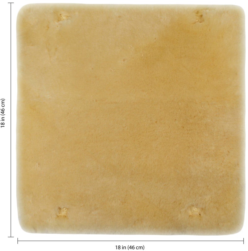 Eurow Genuine Australian Merino Sheepskin Wheelchair Seat Pad, Thick Pressure Relief Cushion for Comfort, Friction, & Pain Reduction, Breathable, Machine Washable,18x18, Champagne - Image 2